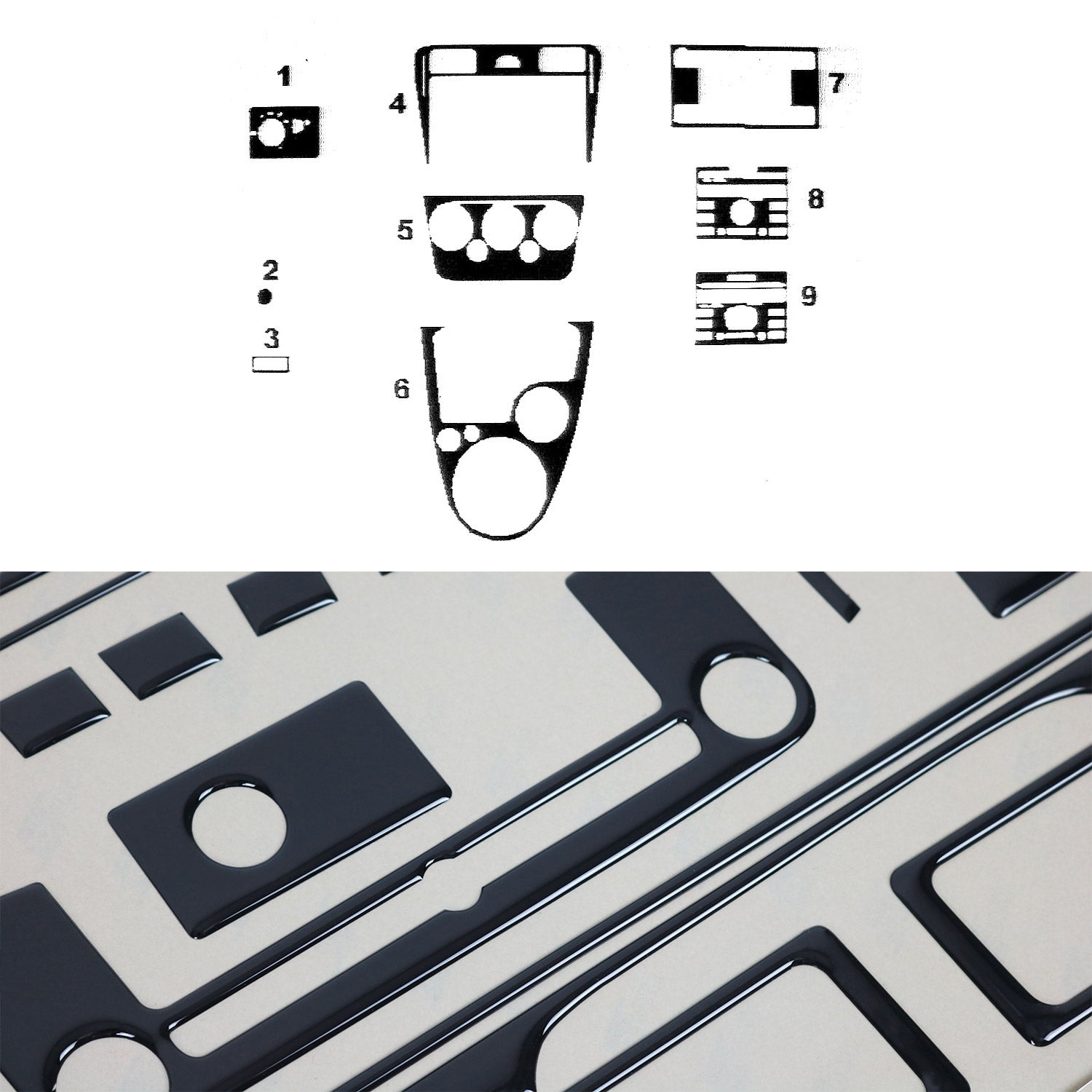 Innenraum Dekor Cockpit für Ford Fusion 2005-2012 Piano Schwarz Optik 9tlg