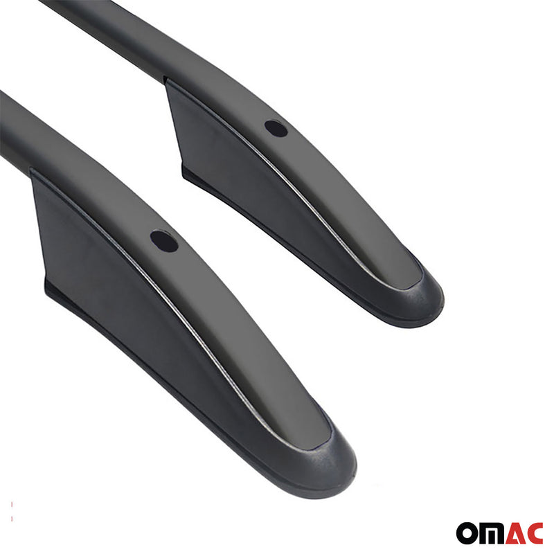 Dachreling Dachgepäckträger für VW Caddy 2003-2015 L2 Langer Alu Schwarz 2tlg