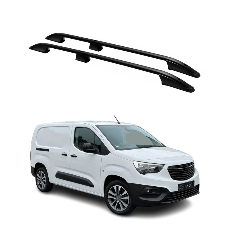 Dachreling Dachgepäckträger für Opel Combo E 2019-2024 L2 Langer RS Alu Schwarz