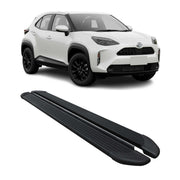 Trittbretter Seitenschweller für Toyota Yaris Cross 2021-2026 Alu Schwarz 2 tlg