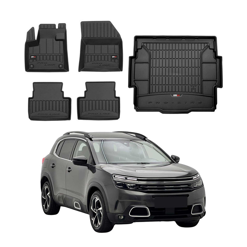 OMAC Fußmatten & Kofferraumwanne Set für Citroen C5 Aircross 2018-2025 Gummi 5x