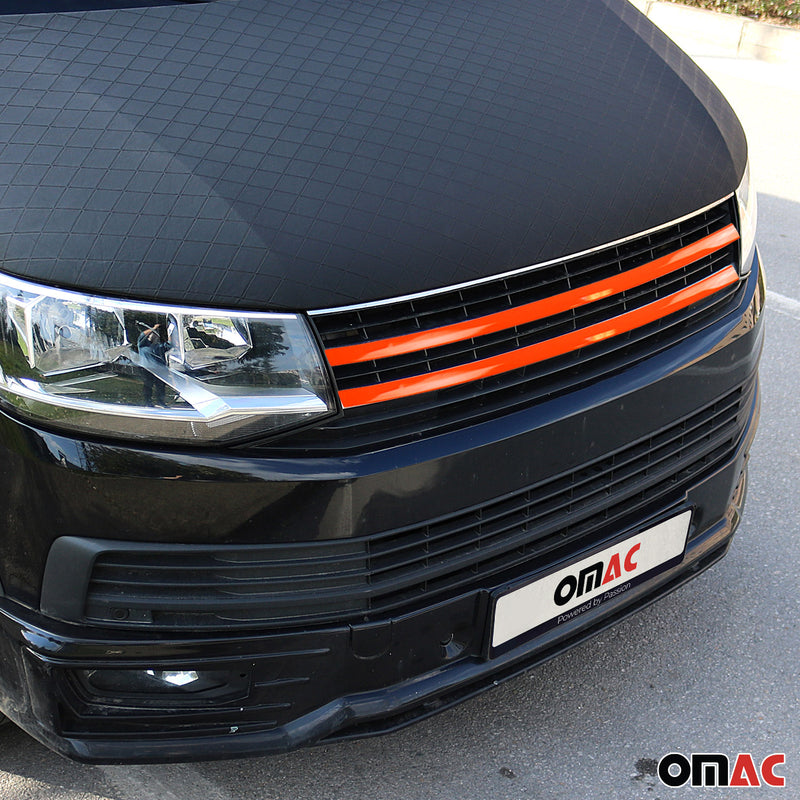 Kühlergrill Leisten für VW T6 Transporter Caravelle Multivan 2015-2019 Orange 2x