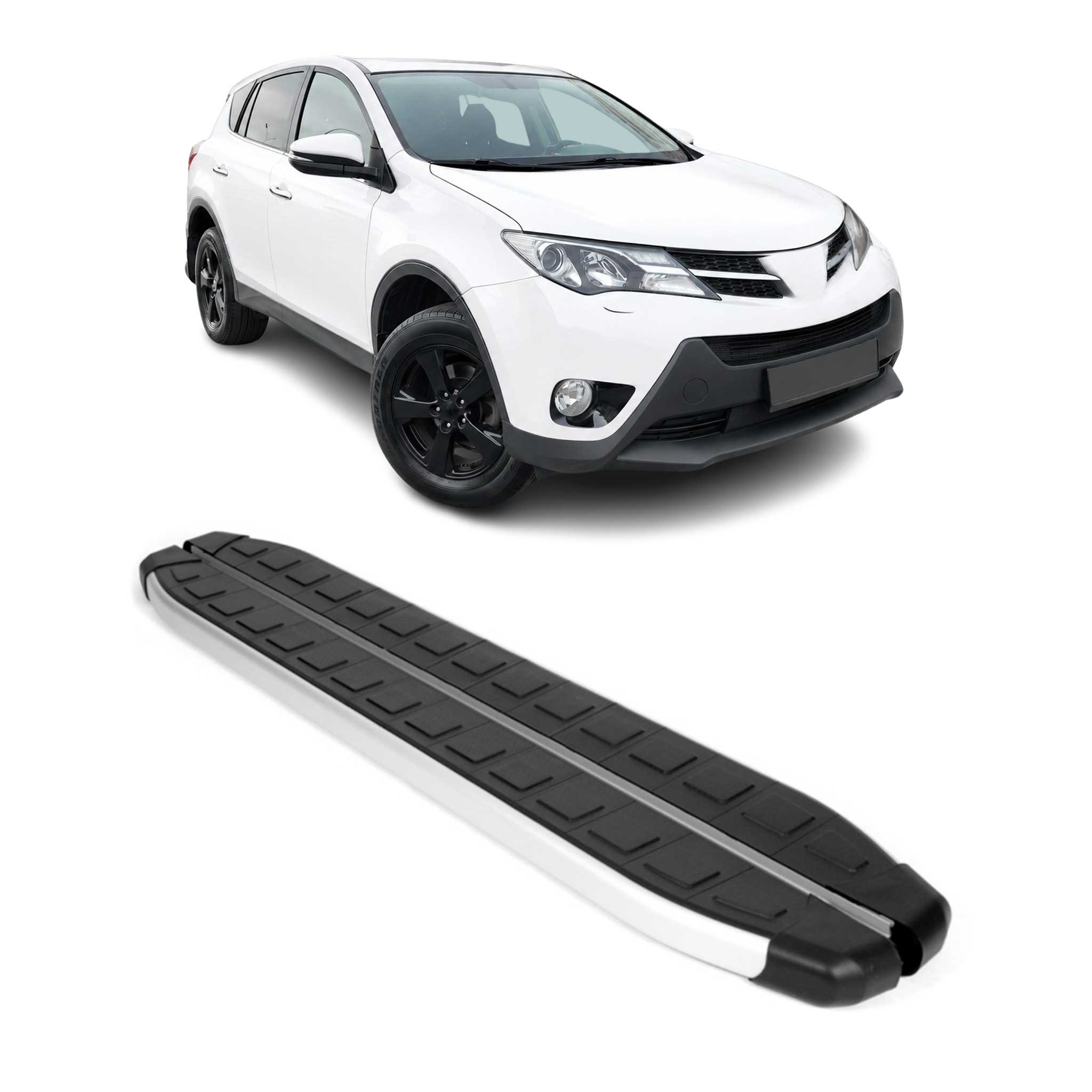 Seitenbretter Trittbretter für Toyota RAV4 IV 2013-2018 Aluminium Schwarz