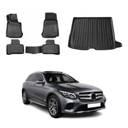 OMAC Fußmatten & Kofferraumwanne Set für Mercedes GLC C253 2015-2022 Schwarz