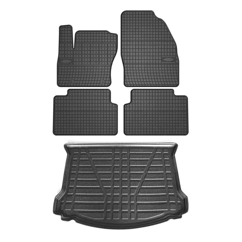 Fußmatten & Kofferraumwanne Set für Ford Kuga 2008-2012 Gummi TPE Schwarz 5x