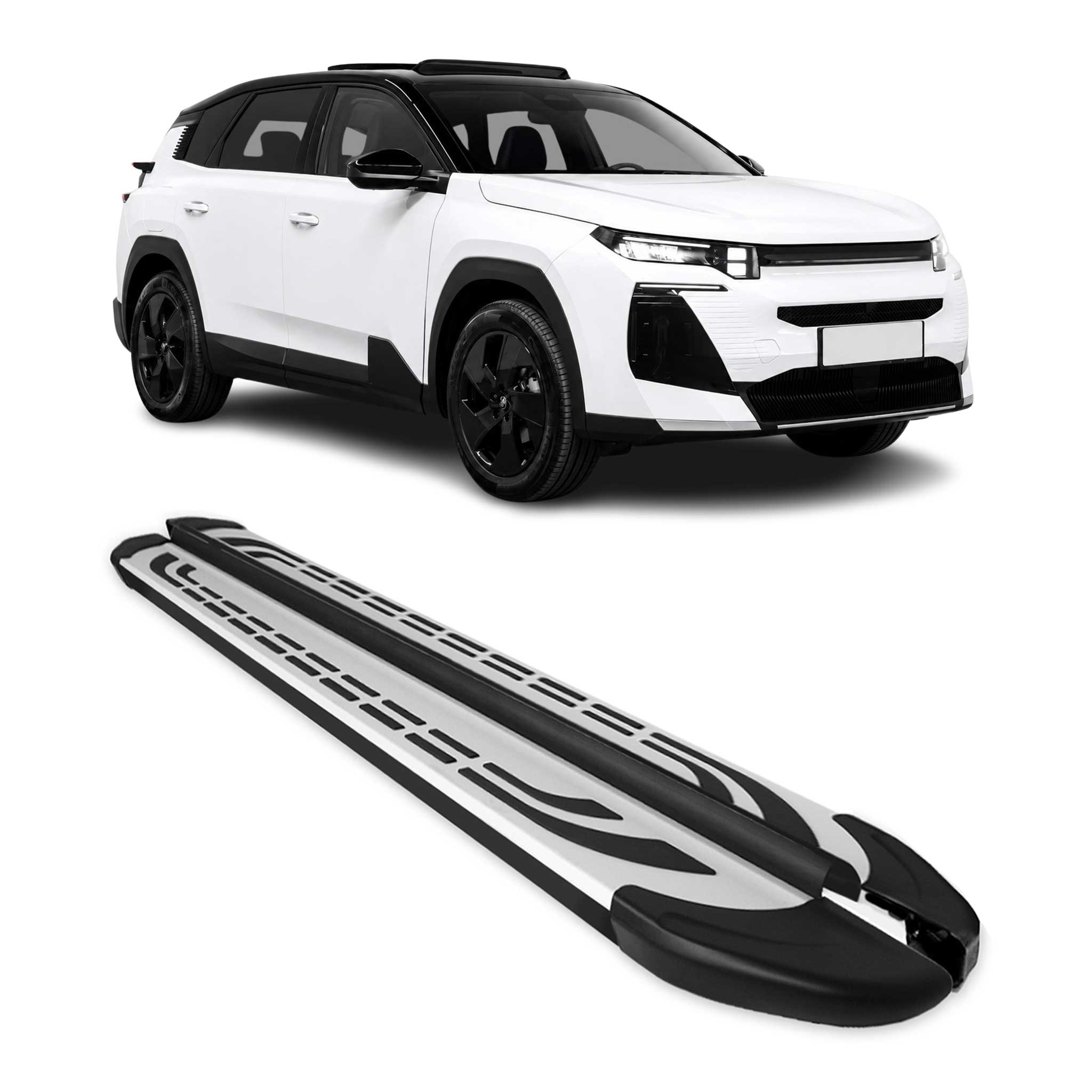 Trittbretter Seitenschweller für Citroen C5 Aircross Hybrid 2025-2026 Schwarz