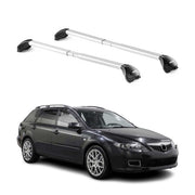 Dachträger Grundtäger für Mazda 6 Kombi 2002-2026 100kg Alu Silber 2 tlg ABE