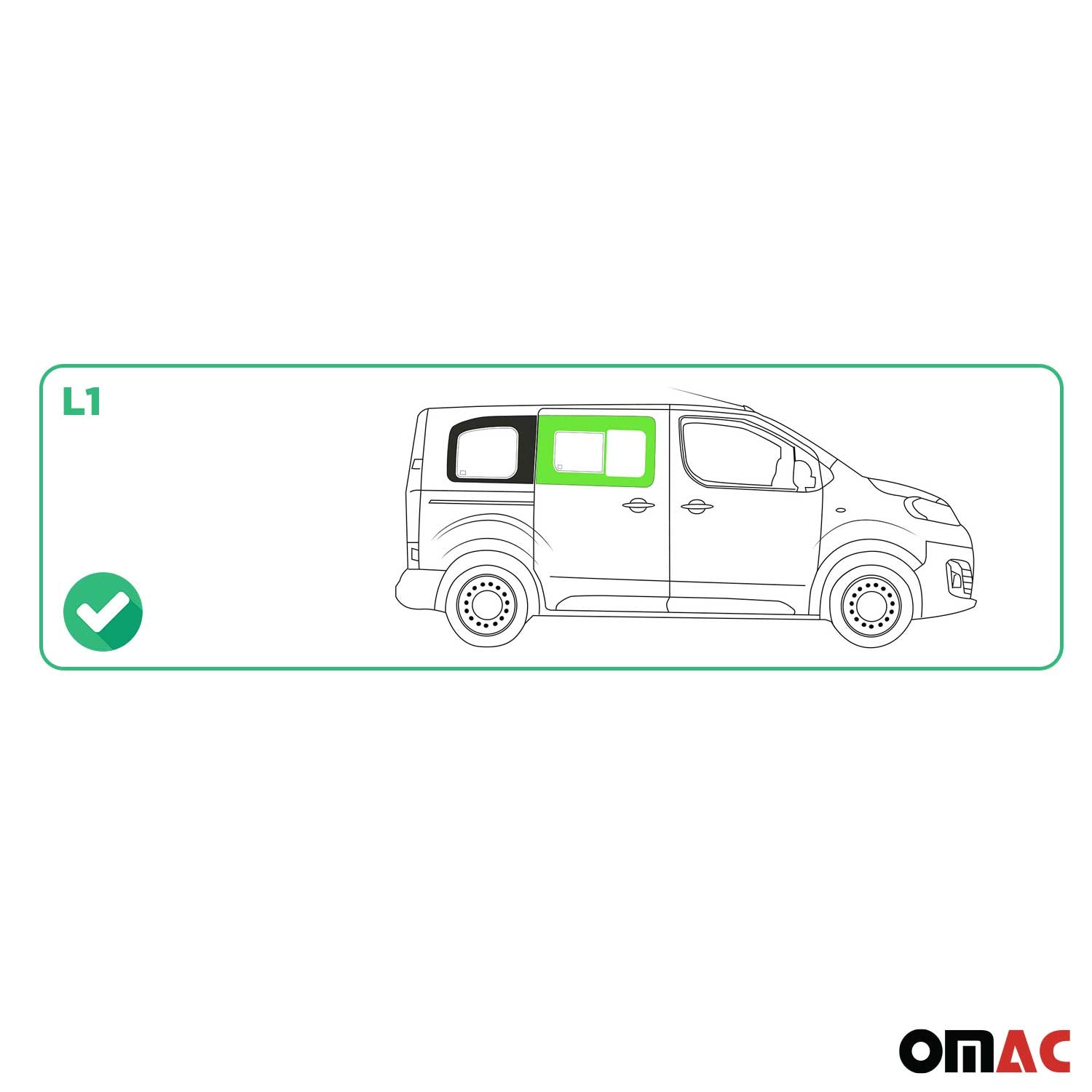 Schiebefenster Seitenfenster für Fiat Scudo 2022-2026 Schwarz Rechts L1