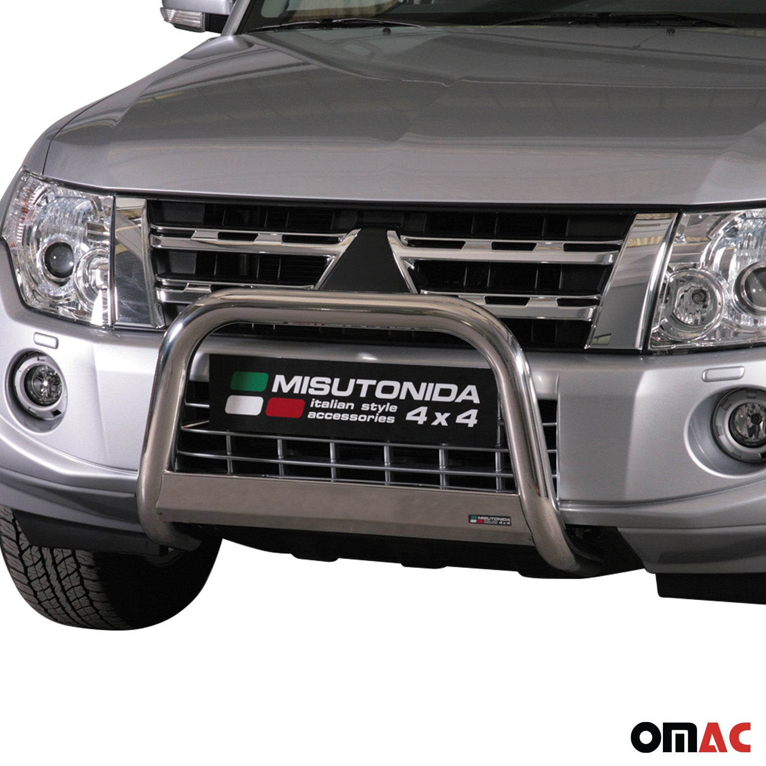 Frontbügel Frontschutzbügel für Mitsubishi Pajero 2012-2018 ø63mm Stahl Silber