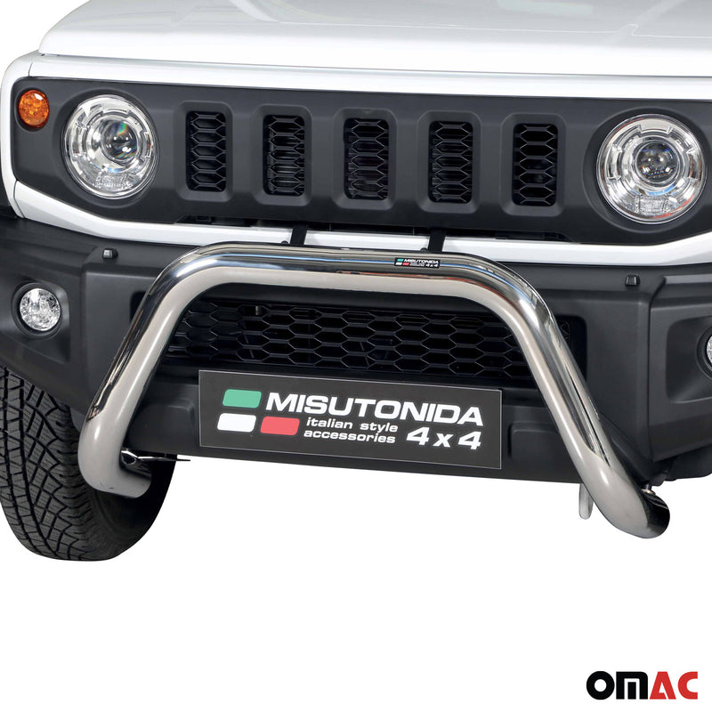 Frontbügel Frontschutzbügel für Suzuki Jimny 2018-2025 ø76mm Stahl Silber Schutz