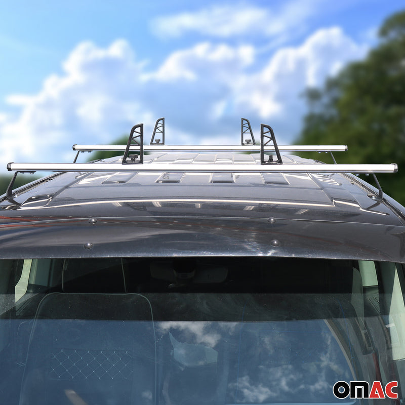 2x Dachträger + Leiterhalter Set für VW T5 Transporter Caravelle 2003-2015 Grau