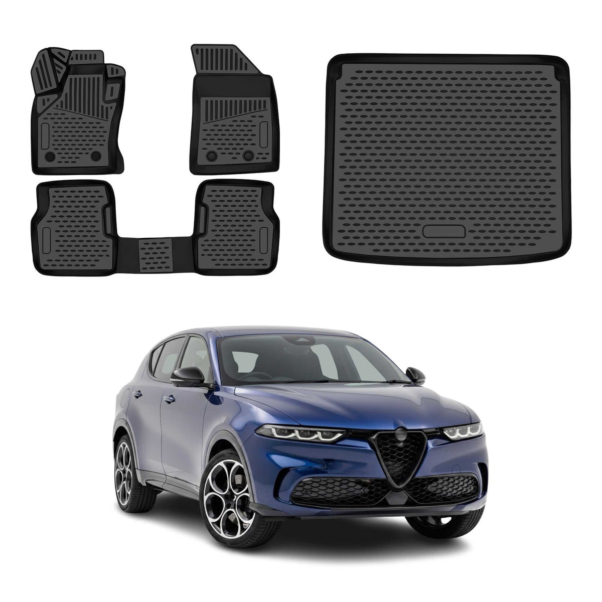OMAC Fußmatten & Kofferraumwanne Set für Alfa Romeo Tonale 2022-2026 obere