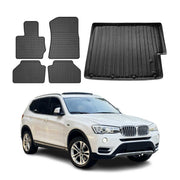 Fußmatten & Kofferraumwanne Set für BMW X3 F25 2010-2017 Gummi Schwarz TPE 5x