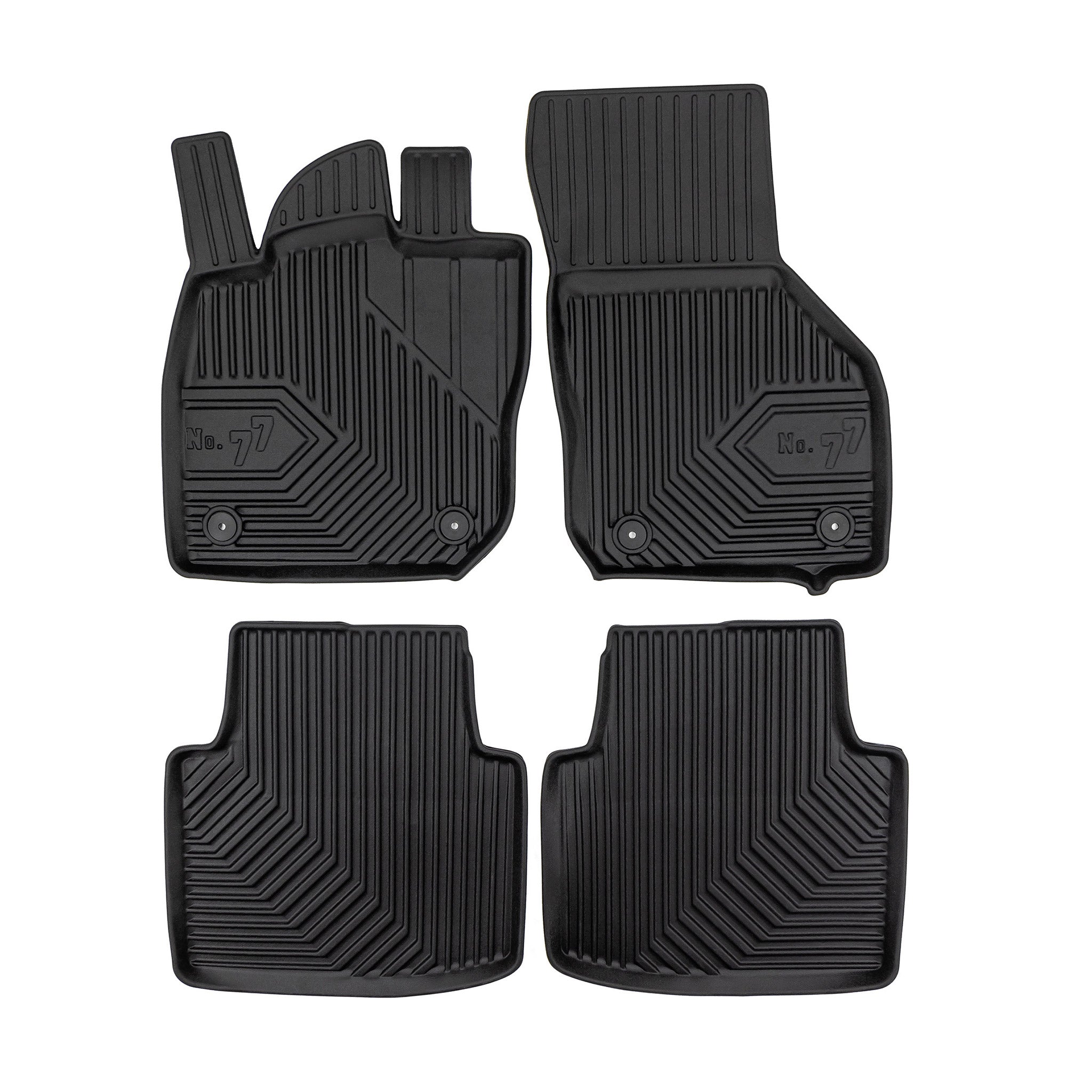 Fußmatten Gummimatten No.77 für Skoda Superb IV 2024-2026 TPE Schwarz 4 tlg