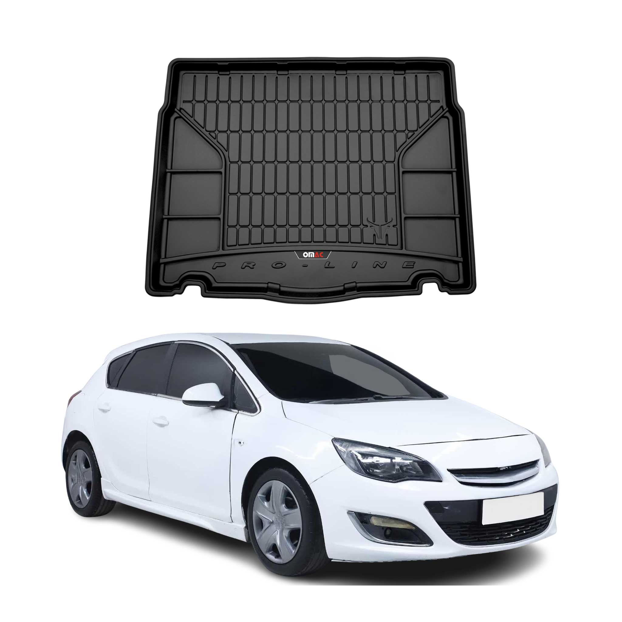 OMAC Gummi Kofferraumwanne für Opel Astra J Schrägheck 2009-2015 TPE Schwarz