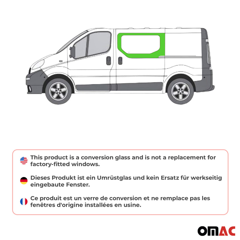 Side Window for Opel Vivaro 2001-2014 Black Car Window Left L1 L2