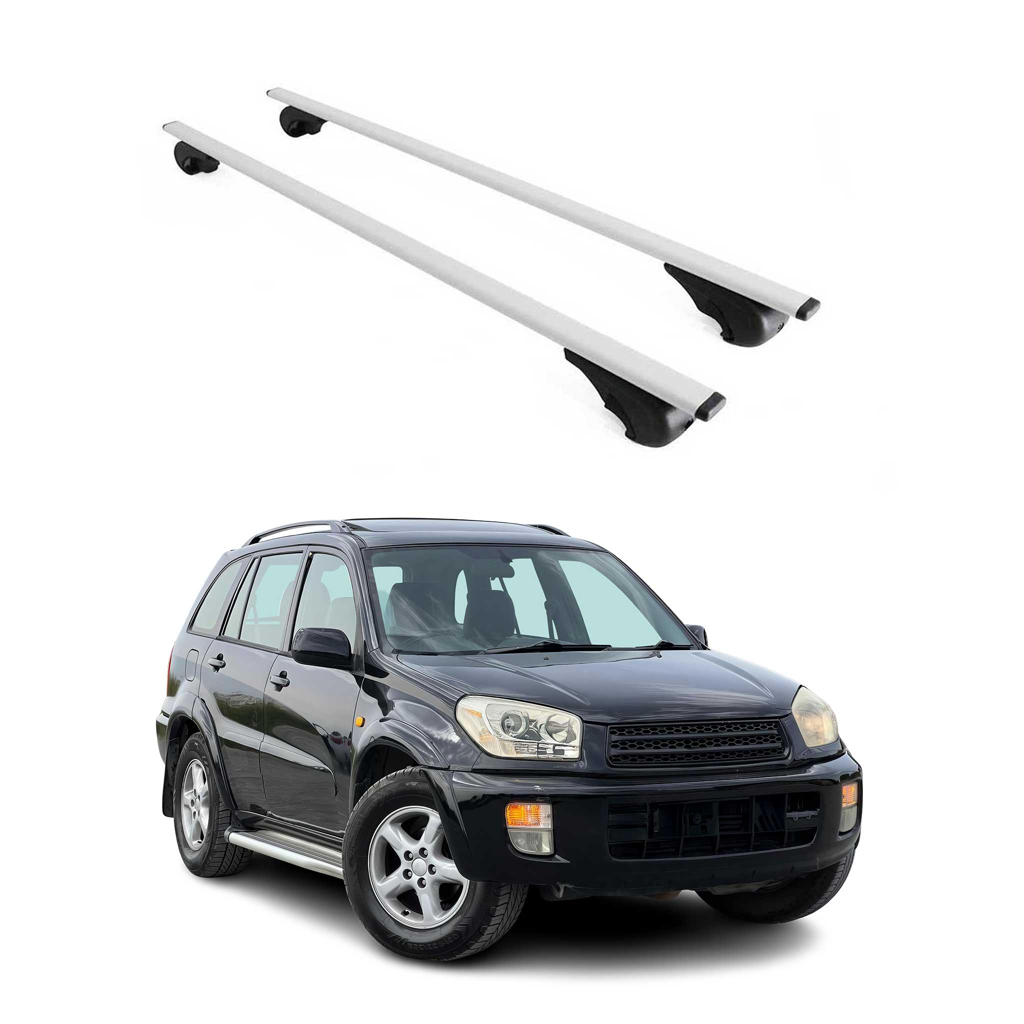 Dachträger Grundtäger für Toyota RAV4 2000-2012 75kg Metall Silber 2 tlg