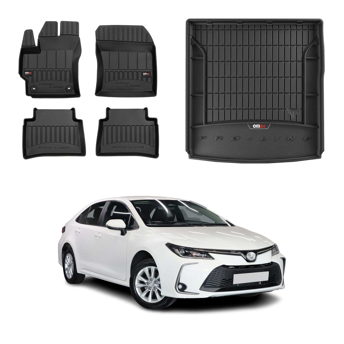 Fußmatten & Kofferraumwanne Set für Toyota Corolla Touring Sports 2019-26 obere