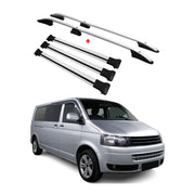 Dachreling + Dachträger für VW Multivan Caravelle 2003-2024 L2 Alu Silber 5tlg