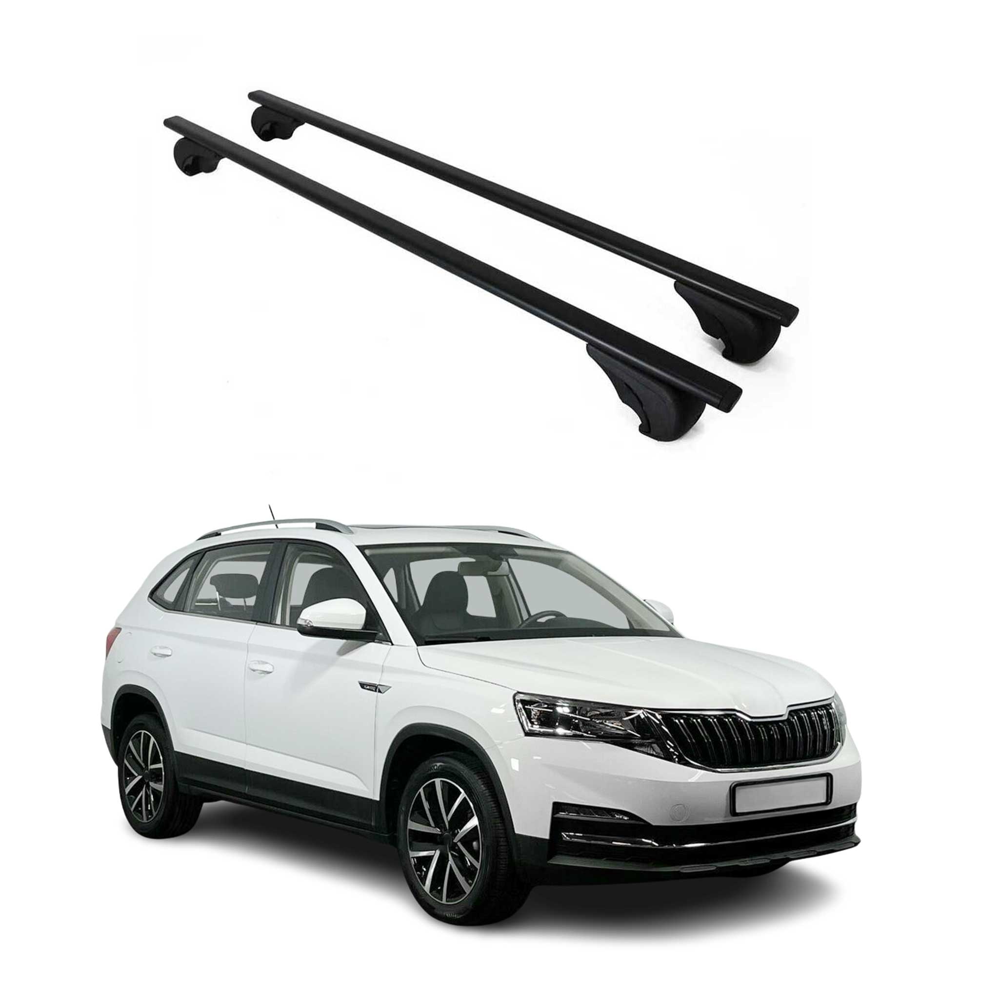 Dachträger Grundtäger für Skoda Kamiq 2019-2026 75kg Metall Schwarz 2 tlg