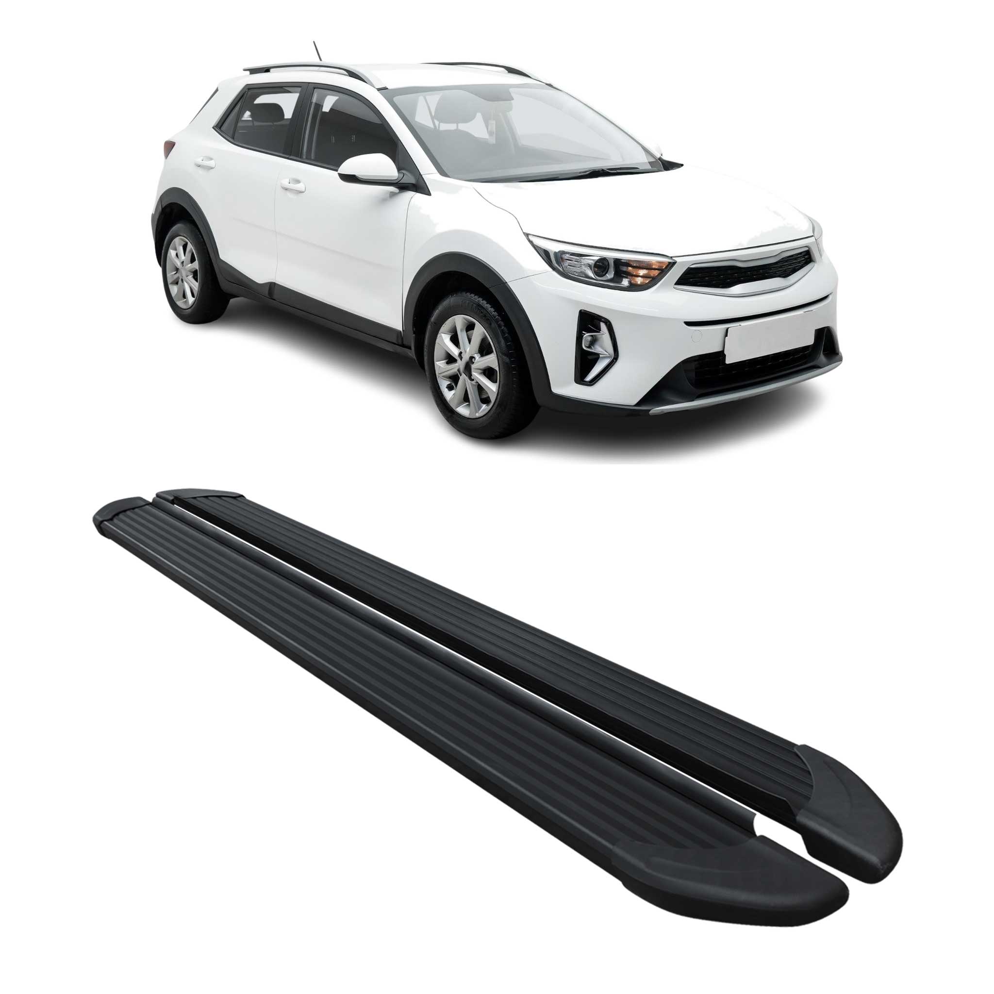 Seitenschweller Trittbretter Schweller für Kia Stonic 2017-2026 Alu Schwarz