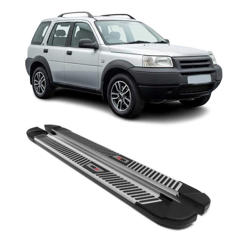 Trittbretter Seitenbretter für Land Rover Freelander LN 1997-2006 Alu Schwarz