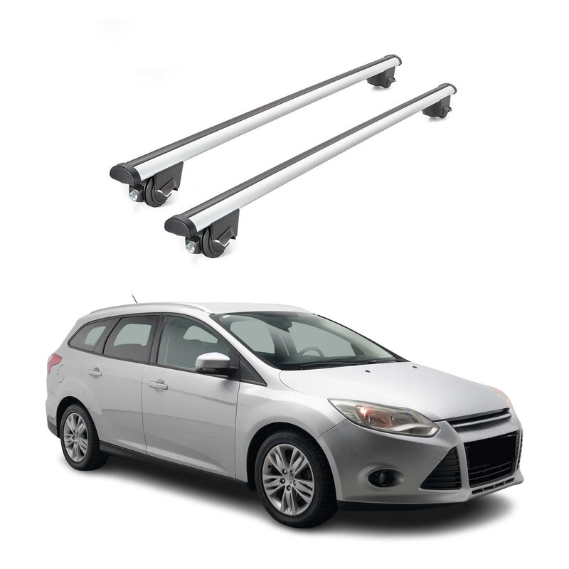 Dachträger Grundtäger für Ford Focus Turnier 2011-2018 100kg Alu Silber 2x ABE
