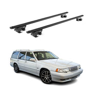 Dachträger Grundtäger für Volvo V90 1997-1999 5 tür 90kg Alu Schwarz 2 tlg ABE
