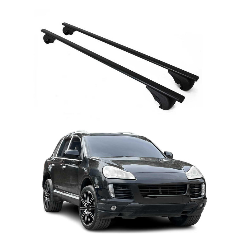 Dachträger Grundtäger für Porsche Cayenne 2002-2010 75kg Metall Schwarz 2 tlg