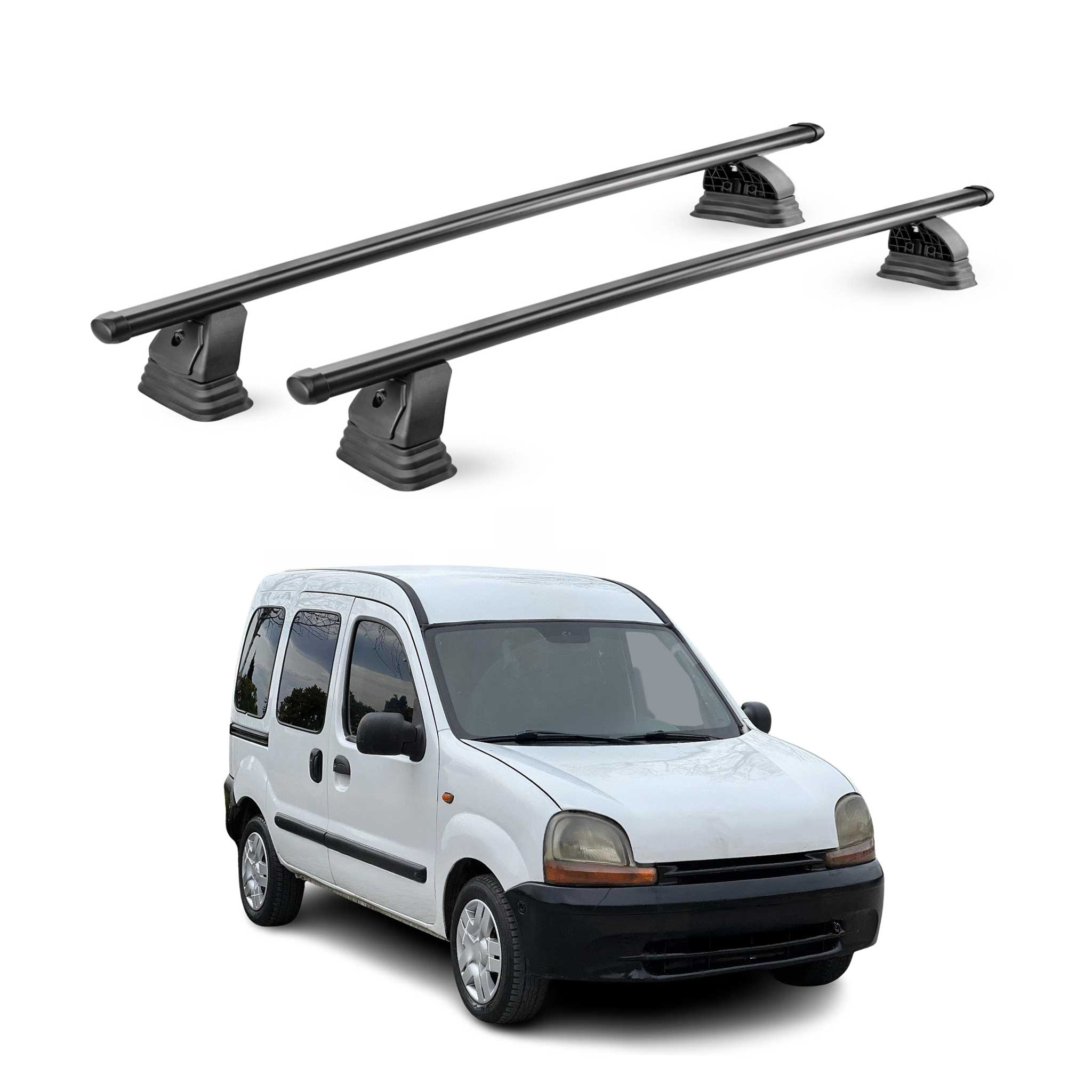 Stahl Dachträger für Renault Kangoo I 1997-2007 TÜV Abschließbar 2tlg Schwarz