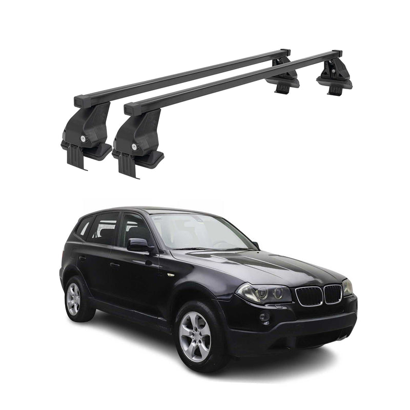 Menabo Dachträger Grundtäger für BMW X3 E83 2003-2010 50kg Stahl Schwarz 2 tlg
