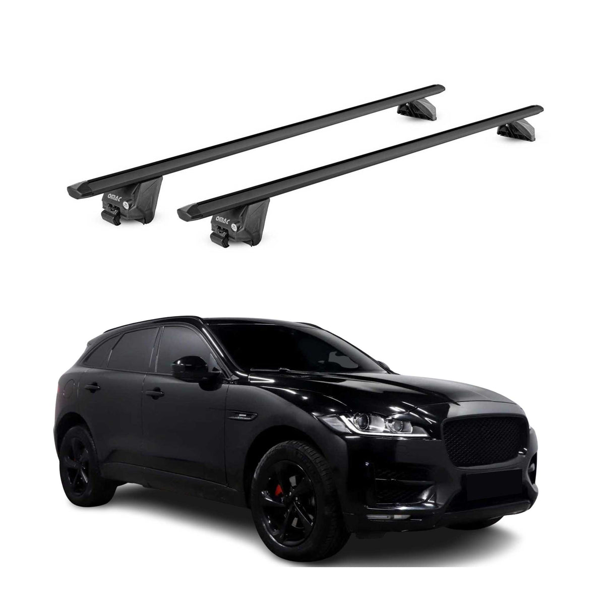 Dachträger Grundtäger für Jaguar F-Pace 2016-2025 100kg Alu Schwarz 2 tlg ABE