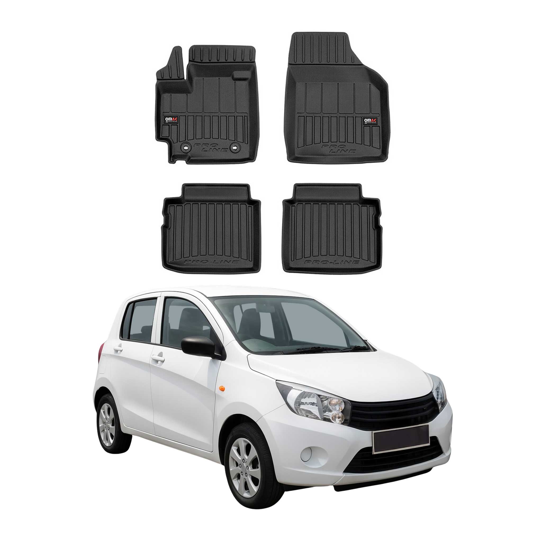 OMAC Gummi Fußmatten für Suzuki Celerio 2014-2019 Premium TPE Automatten 4tlg
