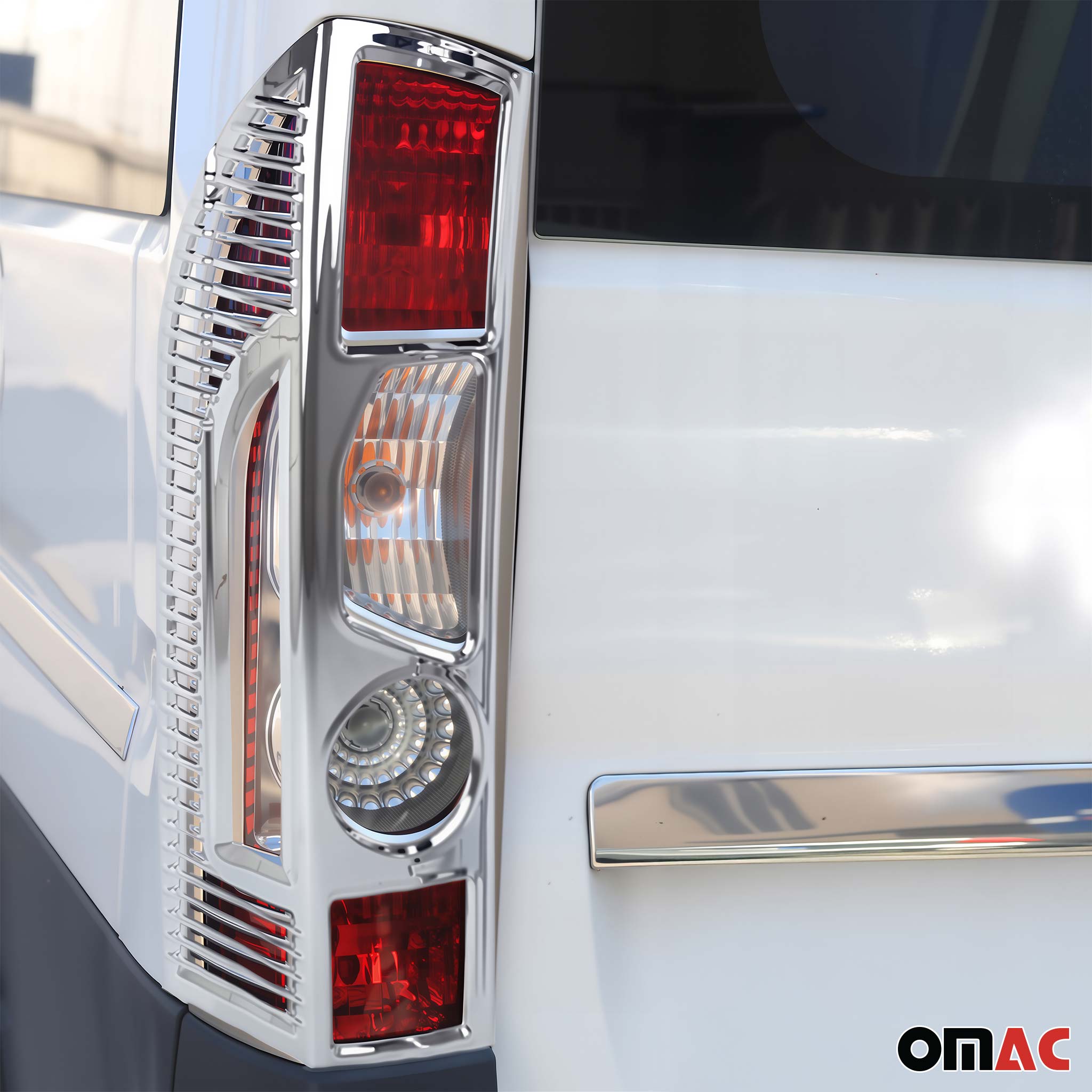 Rücklicht Leisten Heckleuchte für Fiat Ducato 2006-2014 Chrom ABS Silber 2tlg
