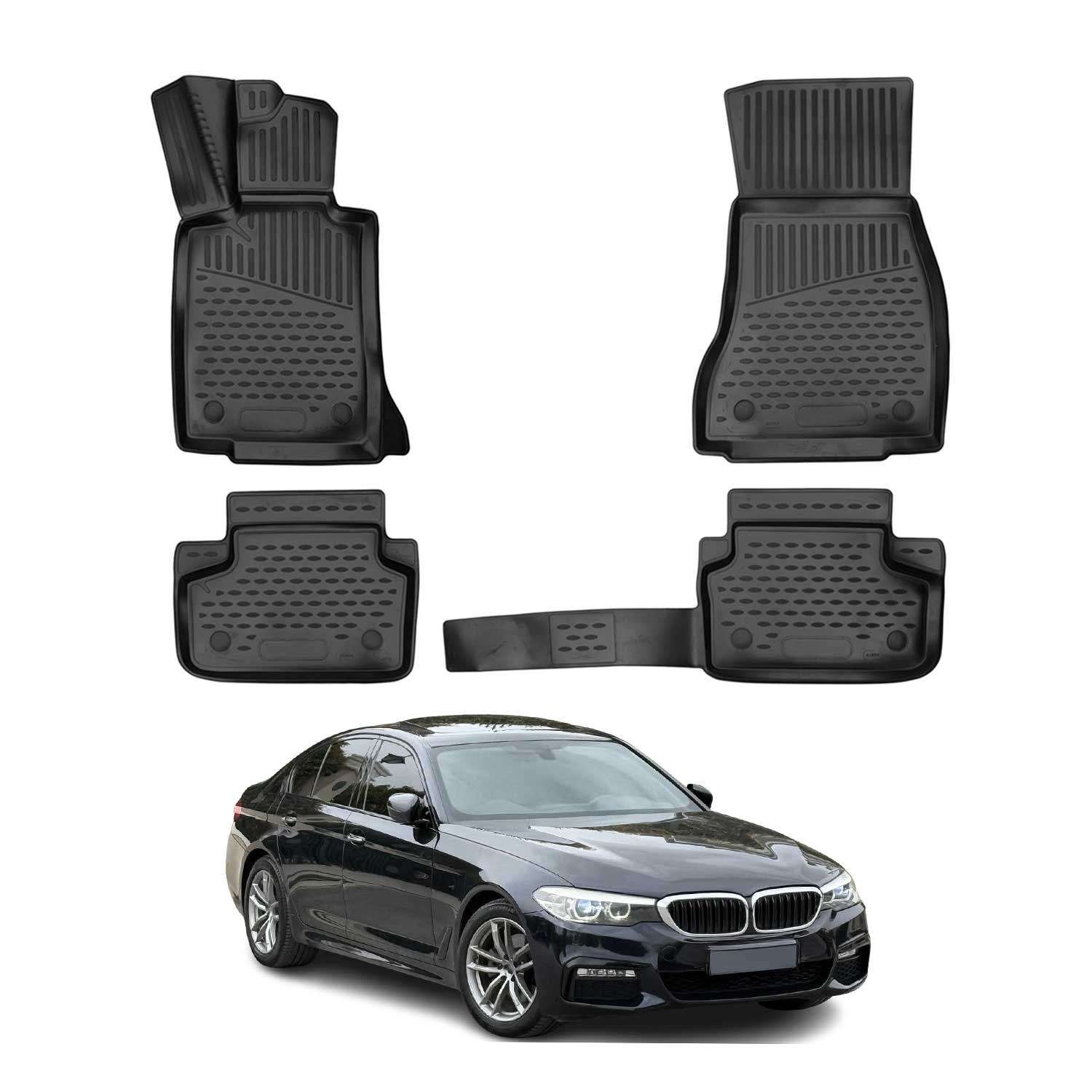 OMAC Gummimatten Fußmatten für BMW 5er Limo Touring G30 G31 2017-2024 TPE Matter
