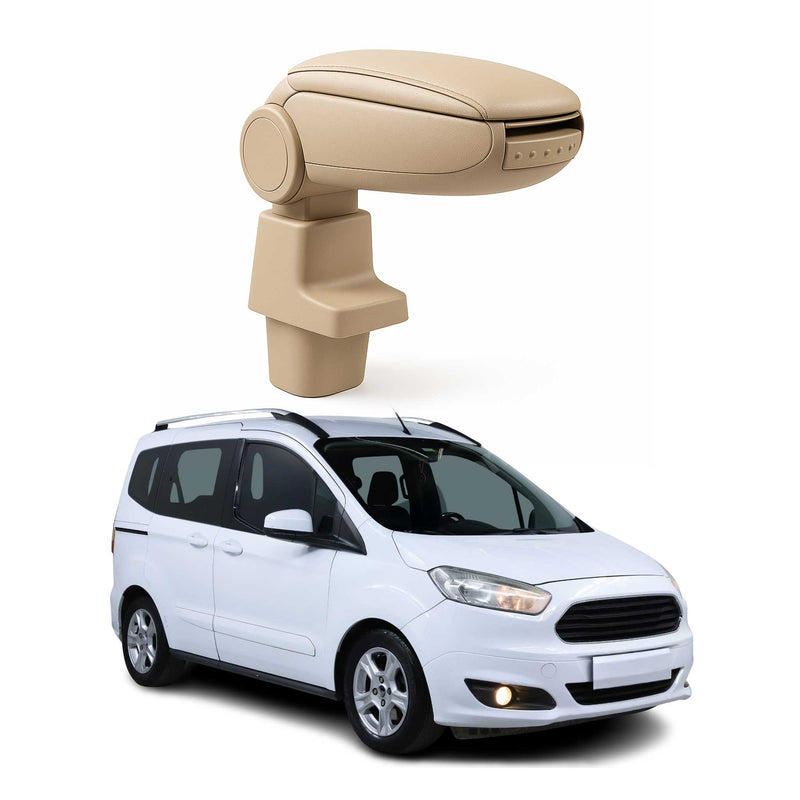 Mittelarmlehne Armlehne für Ford Transit Tourneo Courier 2014-24 PU-Leder Beige