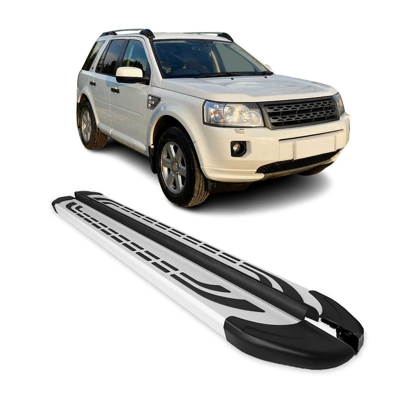 Trittbretter Seitenschweller Seitenbretter für Land Rover Freelander 2006-14 Alu