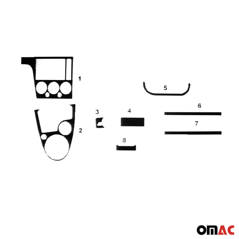 Innenraum Dekor Cockpit für Ford Focus 2004-2008 Piano Schwarz Optik 12tlg