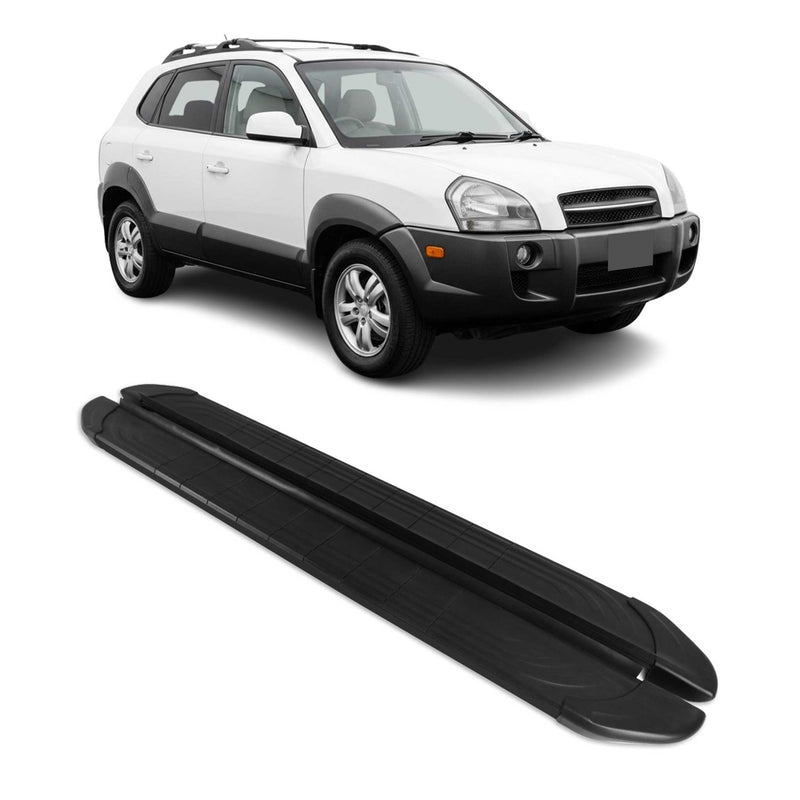 Trittbretter Seitenschweller für Hyundai Tucson 2004-2009 Aluminium Schwarz 2tlg