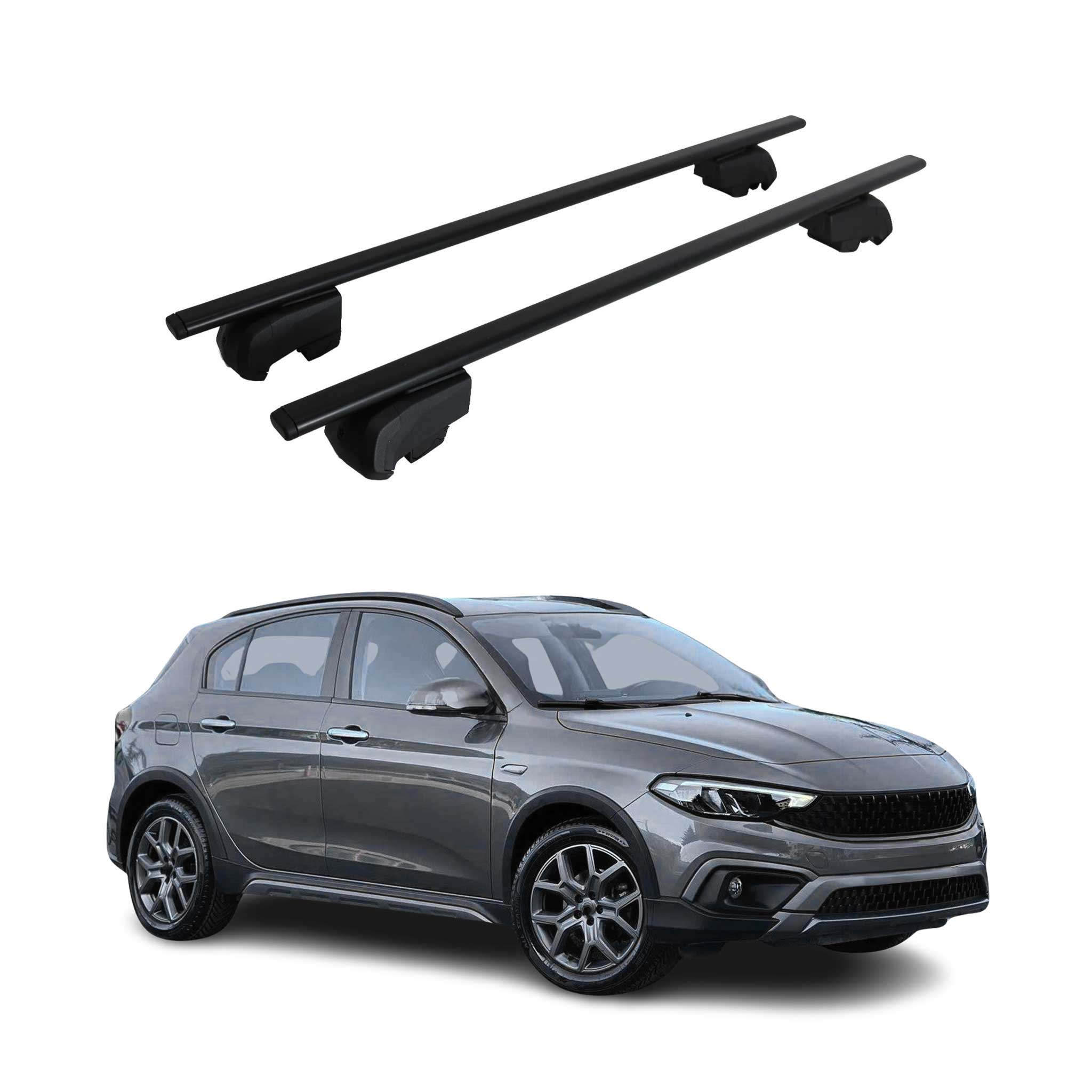 Dachträger Gepäckträger für Fiat Tipo/Tipo Cross 2015-2026 ABE Metall Schwarz
