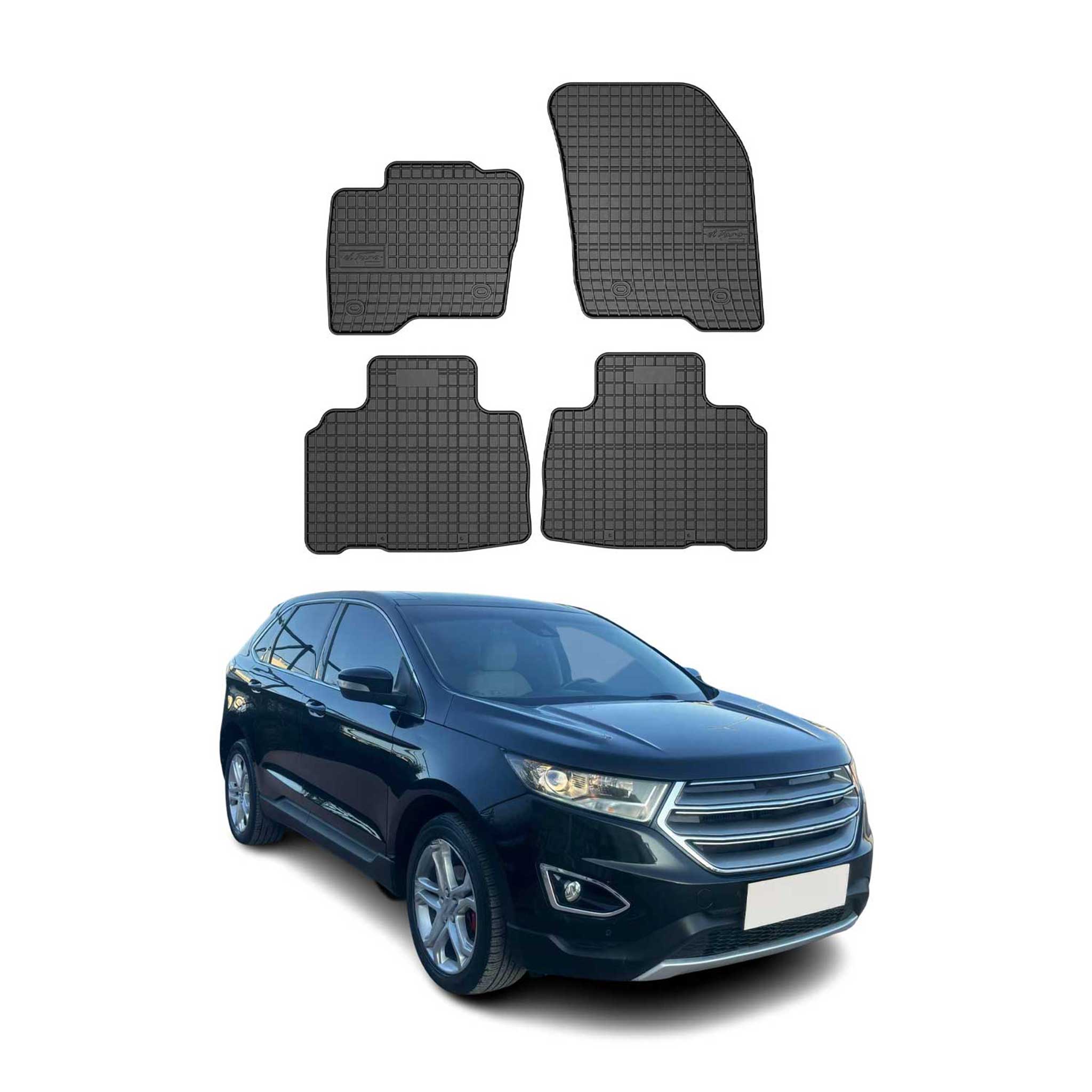 OMAC Gummi Fußmatten für Ford Edge 2014-2024 Automatten Gummi Schwarz 4tlg