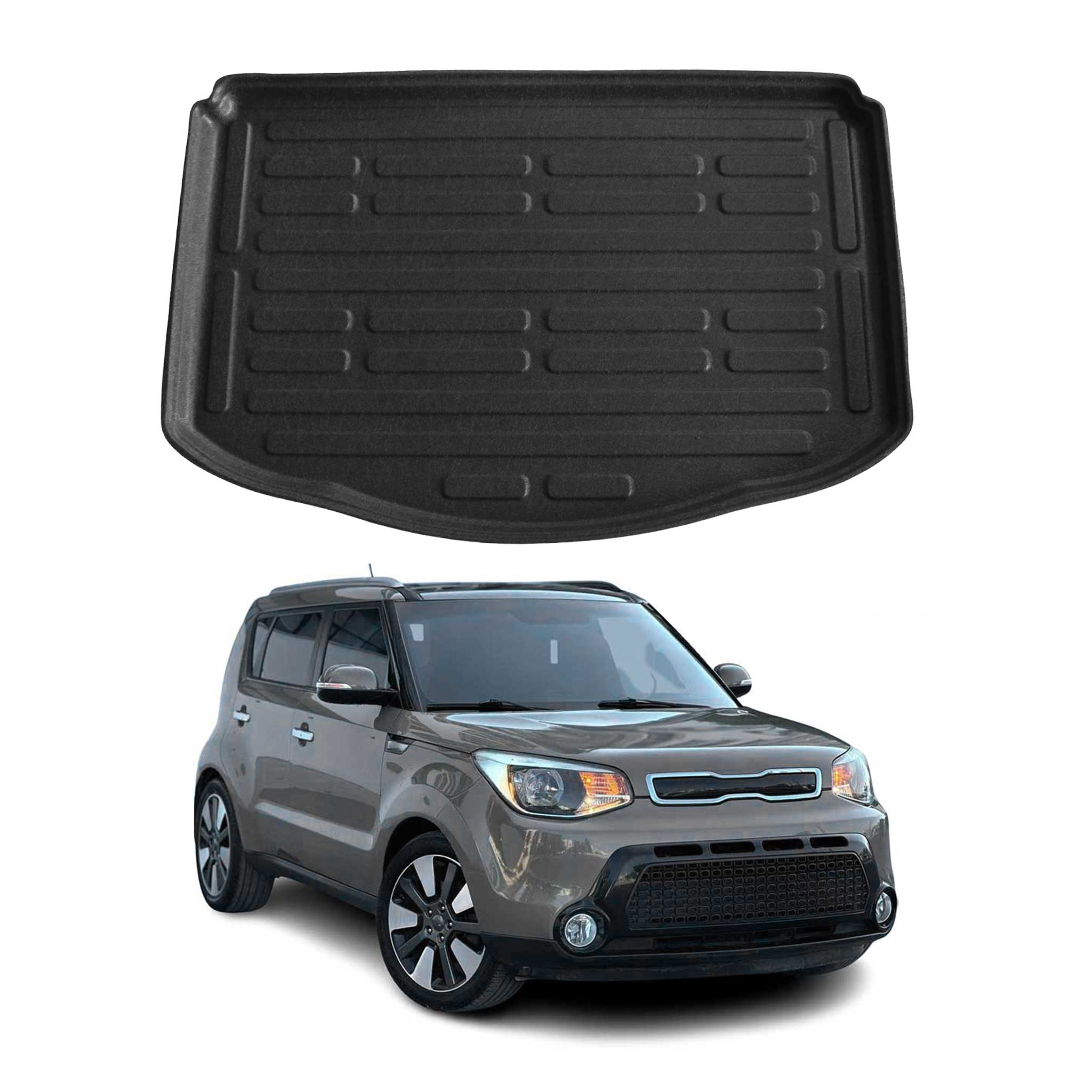 Kofferraumwanne Laderaumwanne für Kia Soul 2014-2019 Gummi TPE Schwarz