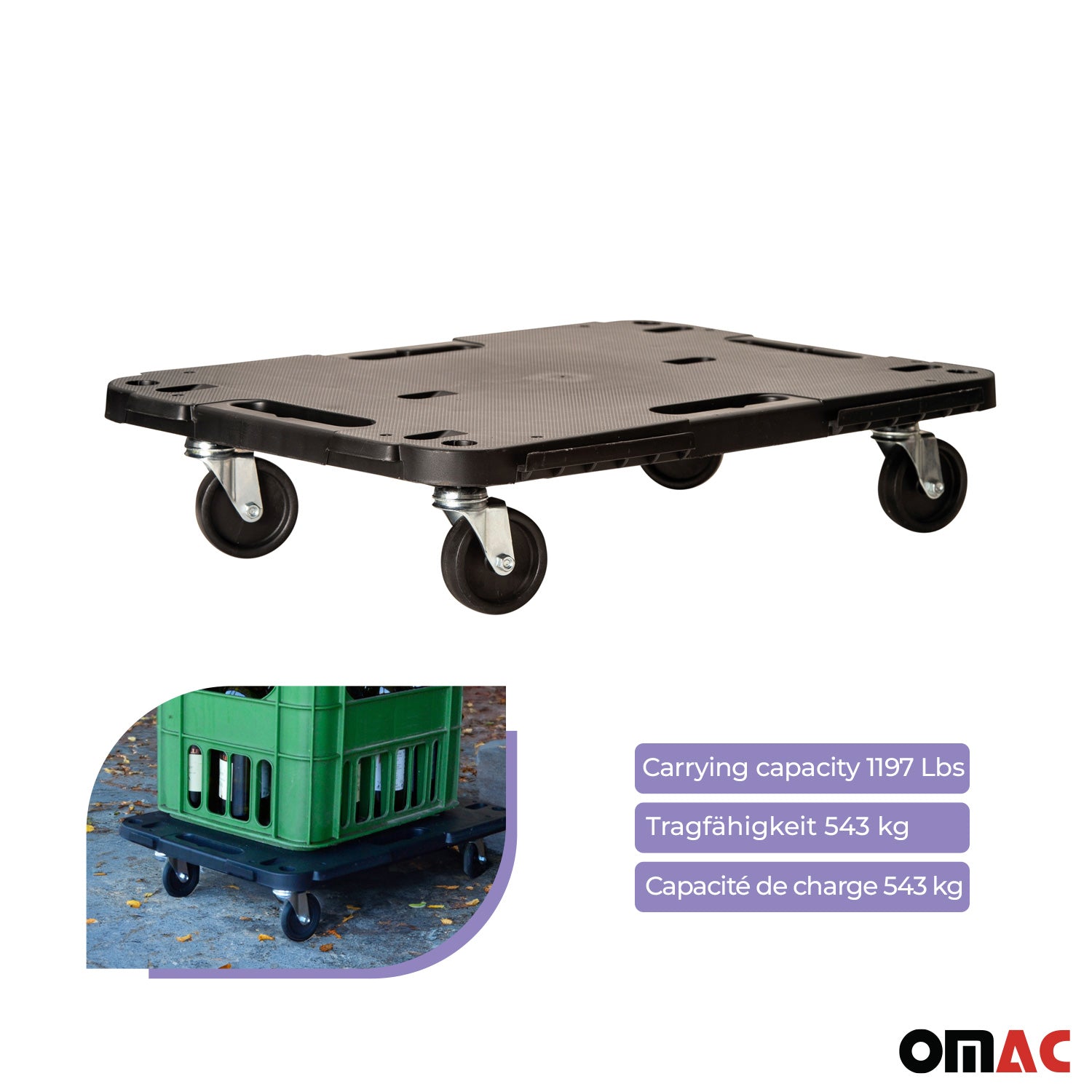 Rollbrett Transportroller Möbelroller Transporter 543 kg Möbelbeweger Trittbret