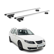 Dachträger Grundtäger für Saab 9-5 Kombi 1998-2010 90kg Aluminium Silber 2x ABE