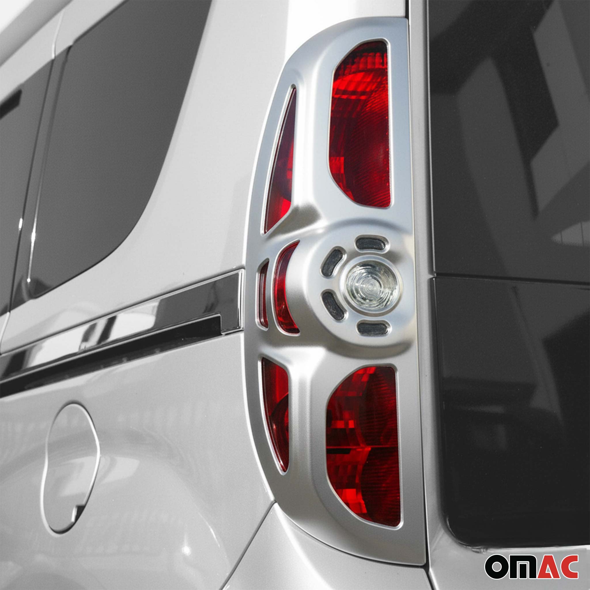 Rücklicht Leisten Heckleuchte für Fiat Doblo 2010-2014 Chrom ABS Matt 2tlg