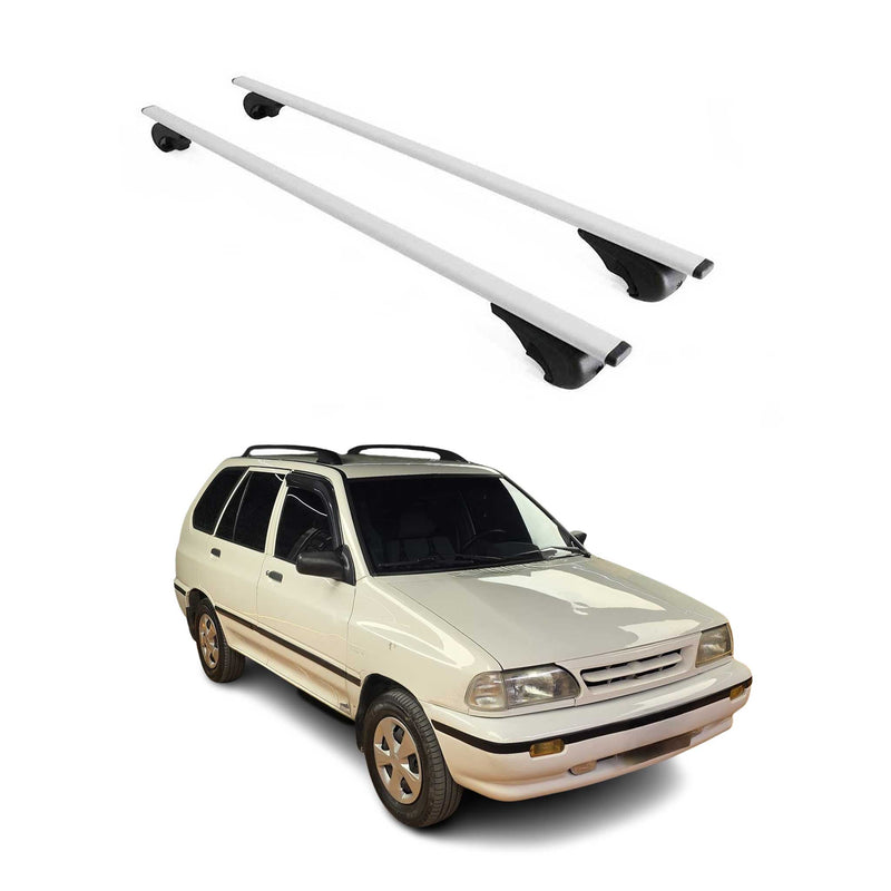 Dachträger Gepäckträger für Kia Pride 1999-2001 Grundträger Metall Silber 2tlg