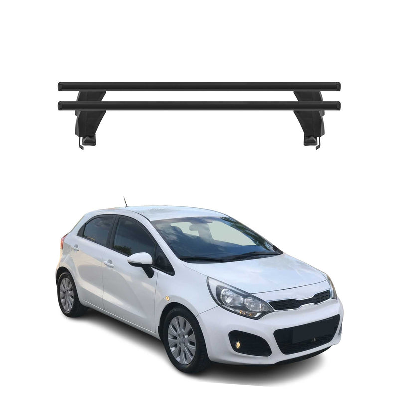 Menabo Dachträger Grundtäger für Kia Rio Schrägheck 2011-2017 50kg Alu Schwarz