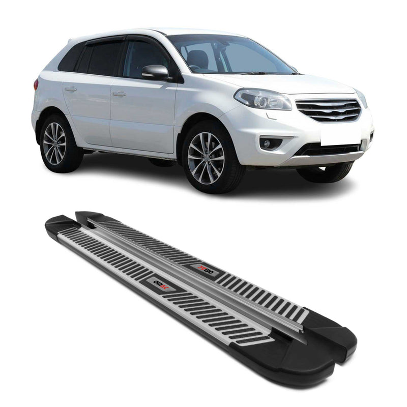 Trittbretter Seitenbretter Schweller für Renault Koleos 2008 - 2015 Alu Schwarz