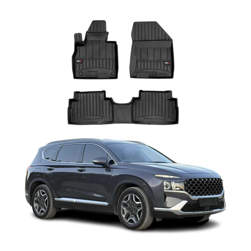 OMAC Gummi Fußmatten für Hyundai Santa Fe 2018-2025 Premium Gummi Schwarz 3tlg