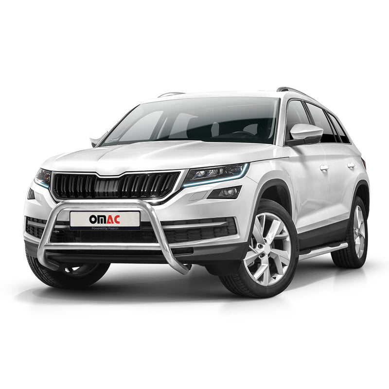 Frontbügel Frontschutzbügel für Skoda Kodiaq 2017-2022 mit ABE Stahl Silber